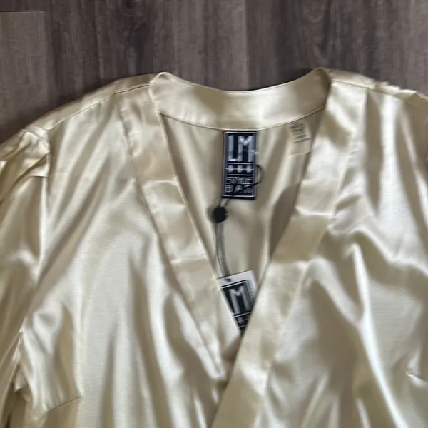 LM Style Bar Women’s Elegant Satin Silk Blend Wrap Top Evening Blouse Large - Image 7