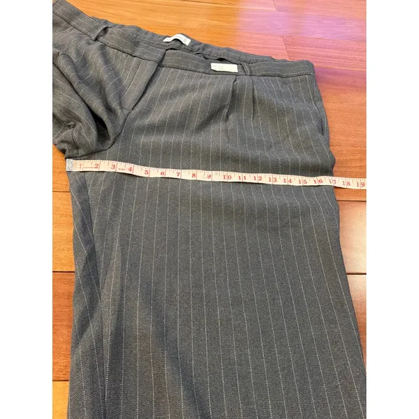 NWT Abercrombie & Fitch Pinstripe Pants Womens Grey Wide Leg Low Rise 37 24L - Image 10