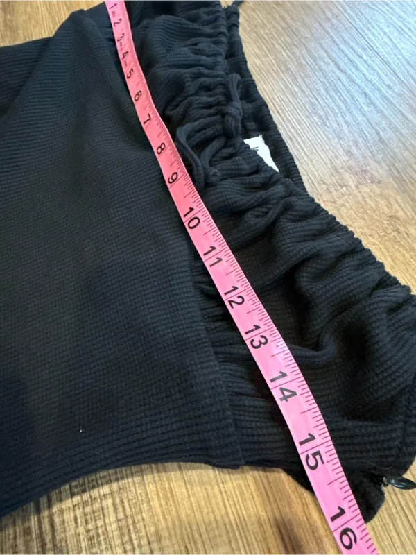 Princess Polly Black Ribbed Tie-Front Slip Dress - Image 4