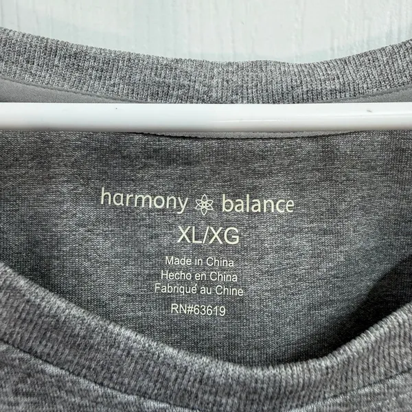 Harmony Balance gray scoop neck cropped short sleeve active‎ athletic shirt top - Image 3