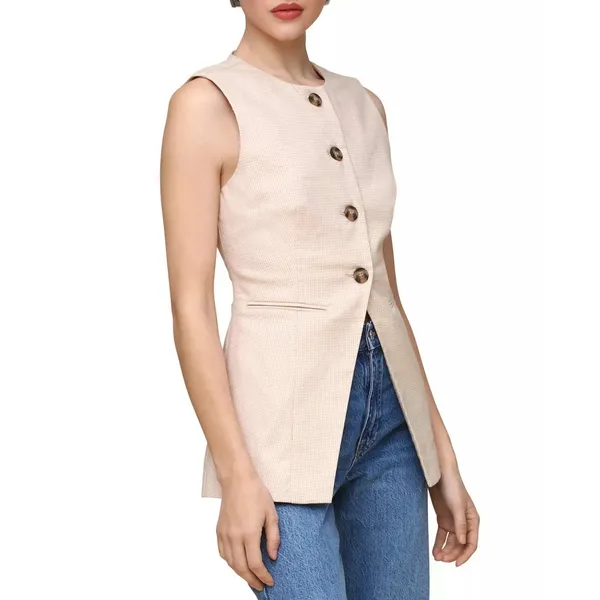 Bagatelle Longline Linen Blend Vest‎ Size Medium - Image 2