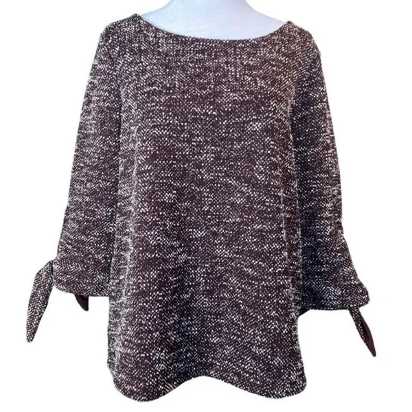 ANN TAYLOR FACTORY 3/4 Length Sleeve in Burgundy, Size M New with tag MSRP $60 - Image 3