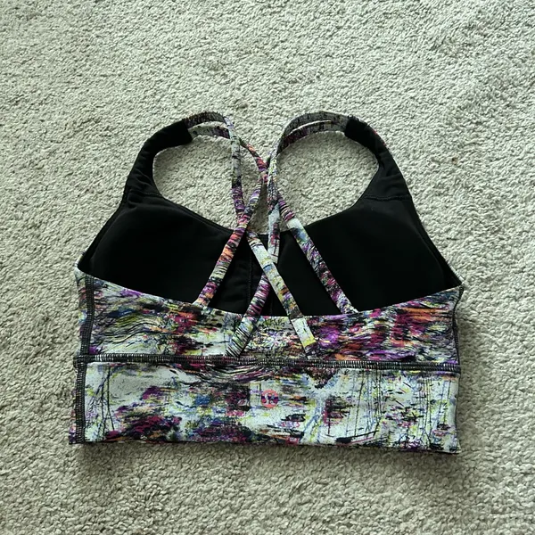 Lululemon Align Energy Sports Bra Abstract Print Strappy Back Women Size 4‎ - Image 2