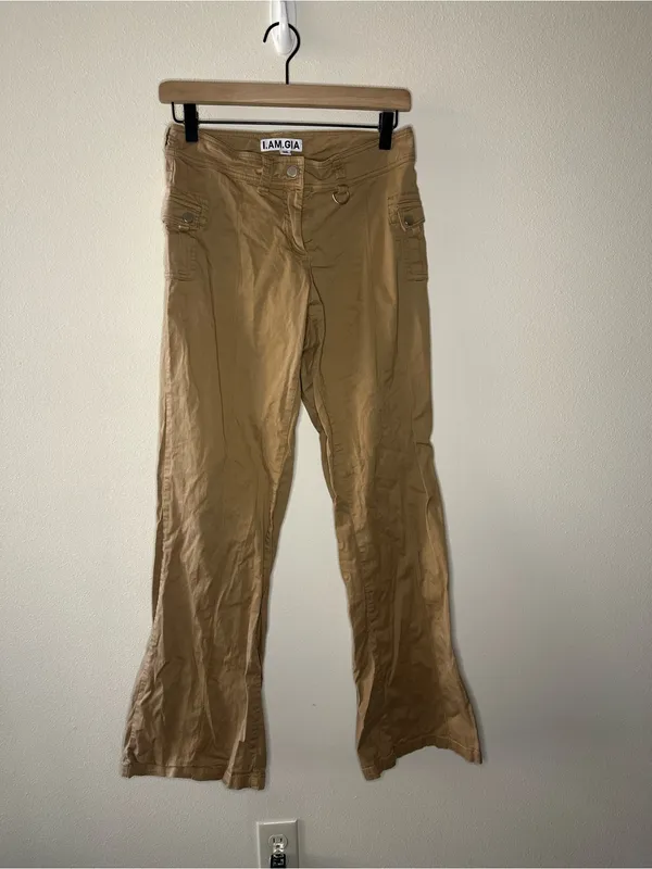 I AM GIA low rise cargo flare pants utility Y2K grunge style size XS - Image 8