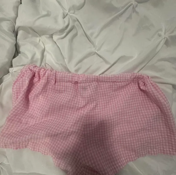Edikted Pink Gingham Shorts - Image 2