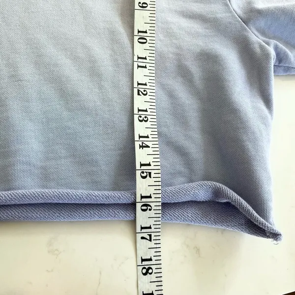 Madhappy Pullover Embroidered Logo Cropped Hoodie Light Blue Women's Size M - Image 8