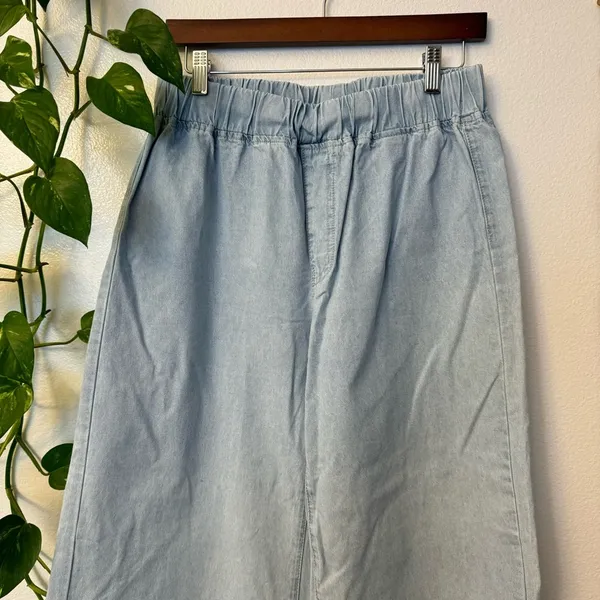 SheIn Light Blue Wide-Leg cotton Pants - Image 2
