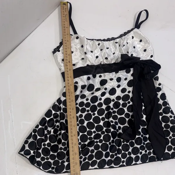 Heart Soul Polka Dot Satin Y2K Coquette Indie Sleaze Camisole Medium - Image 11