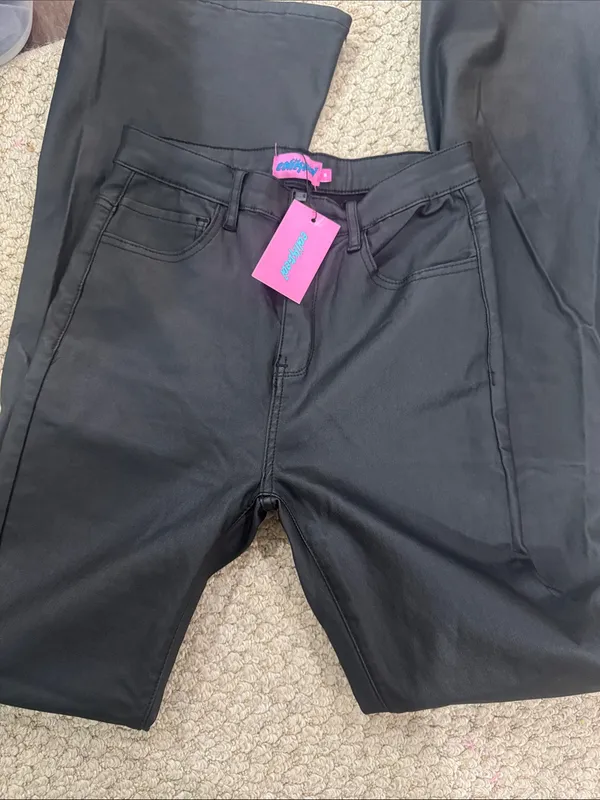 Edikted Black Flare Vegan Leather - Image 8