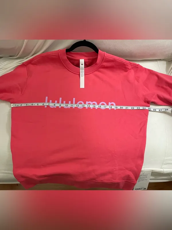 Lululemon Perfectly Oversized Crew Glazed Pink Sweatshirt Wordmark Size 4 - Image 7