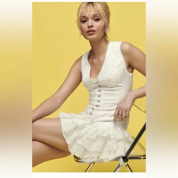 By Anthropologie sleeveless ruffle mini dress - Image 4