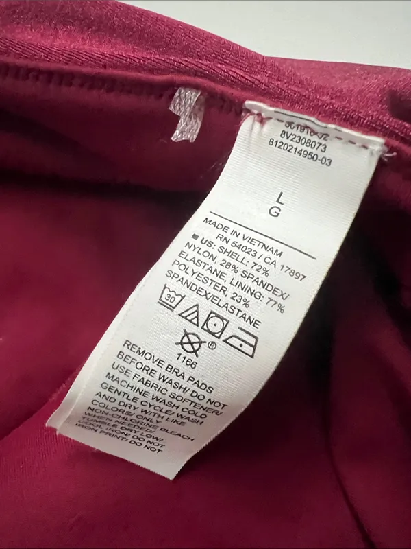 Old Navy One-Shoulder Sports Crop Top - Wine/Burgundy - Image 3