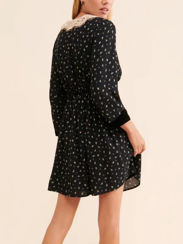 Free People Delfina Mini Dress Coquette Retro CottageCore Whimsical Romantic M - Image 2