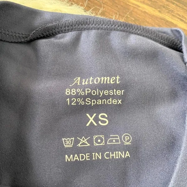 NWOT Automet Dark Blue Tight Slimming Workout Basic Crewneck T-Shirt XS - Image 2