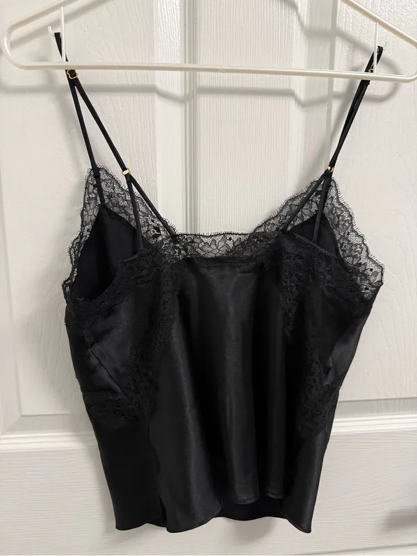 Victoria's Secret Black Satin Lace Camisole - Image 2