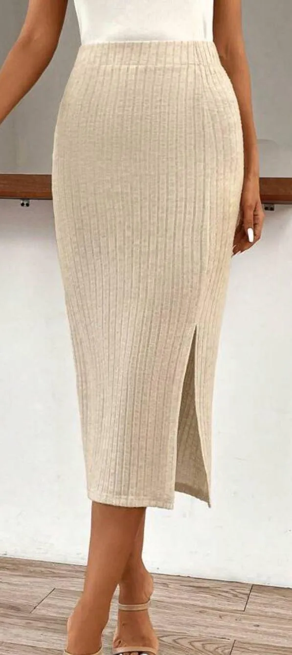 SheIn Clasi High Waist Split Thigh Skirt - Image 4