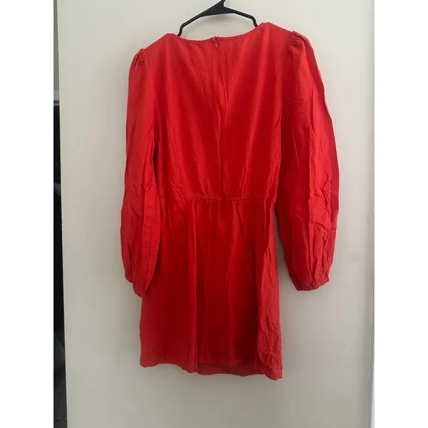 And Now This Cutout Mini Dress Women's Large 100% Cotton Twist Knot Long Sleeve - Image 4