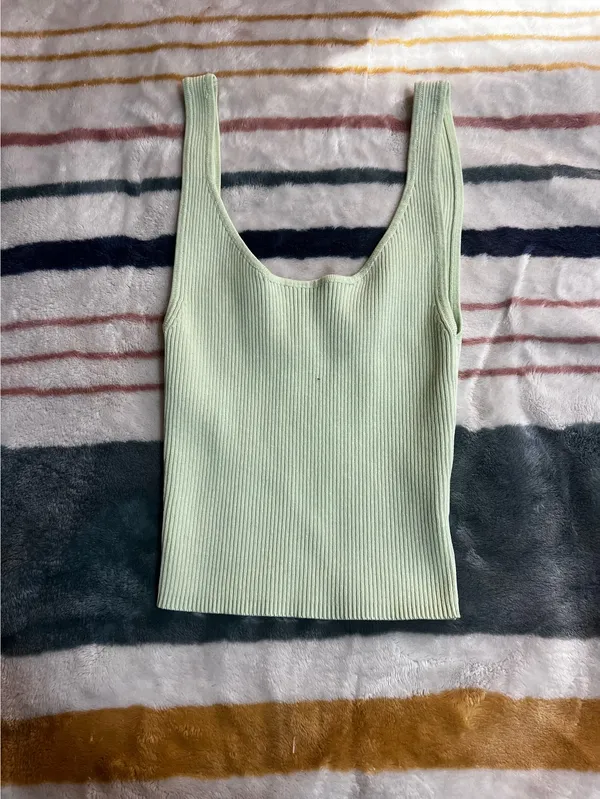 ZARA Light Green Tank Top Lime - Image 4
