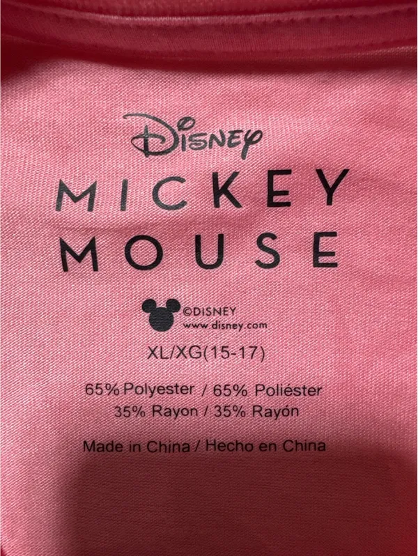 Disney Mickey Mouse Blush Pink XL T-Shirt with Big Retro Vib - Image 5