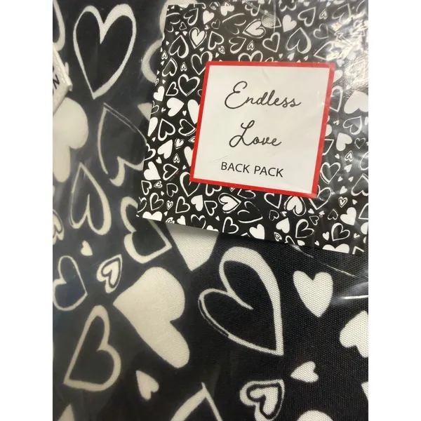Brighton Endless‎ Love Backpack Black White Heart Print Tom Clancy D30307 NEW - Image 5