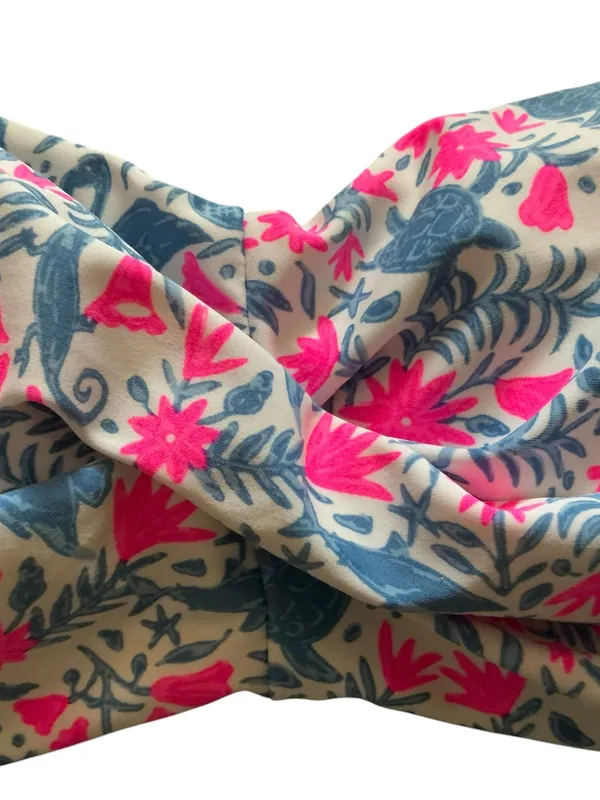 Vineyard vines two piece bikini set multicolored fish lizard pattern size large - Image 4