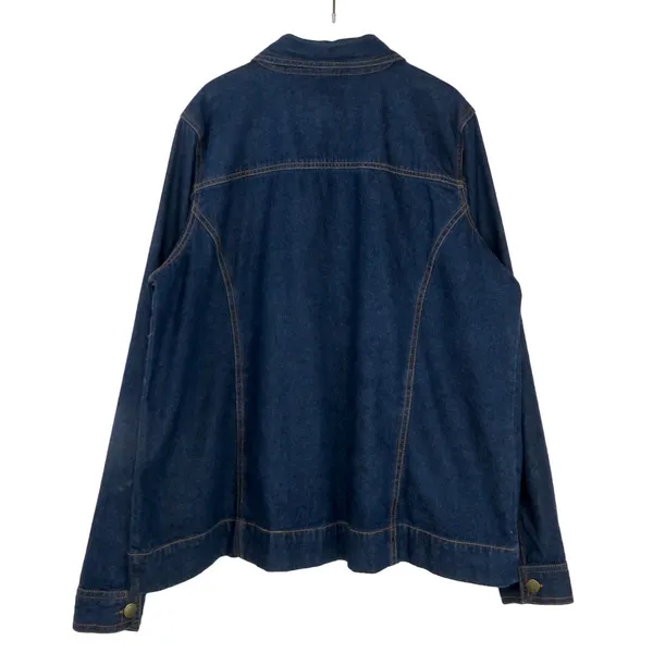 Denim & Co. 1990s Vintage Embellished Denim Jacket Jean Jacket Beaded Sequin XL - Image 3