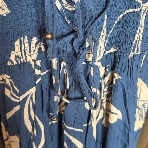 NWT Angie LACE UP BACK DETAIL MIDI DRESS WITH SIDE SLIT Blue Size Small - Image 12