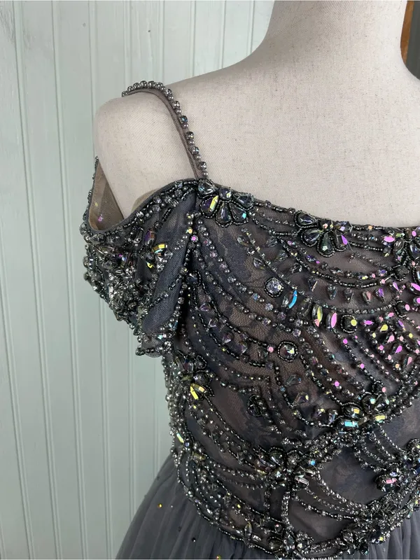 Sherri Hill 51450 Dress Off Shoulder Beaded Bodice Tulle Skirt Ball Gown Size 6 - Image 6