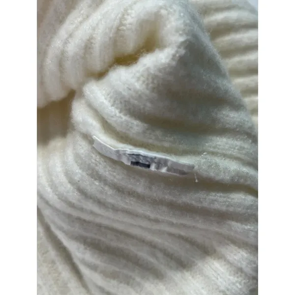 Abercrombie & Fitch Ribbed Pearl Button Crop Cardigan Women S Cream Soft Girl - Image 7