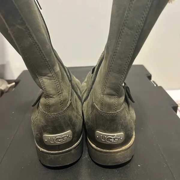 UGG Charcoal Boots with Shearling Trim - Image 3