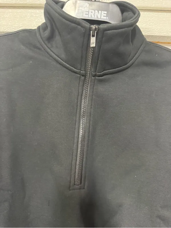 Fabletics COZY FLEECE HALF ZIP SWEATSHIRT, BLACK, M Womens New - Image 4