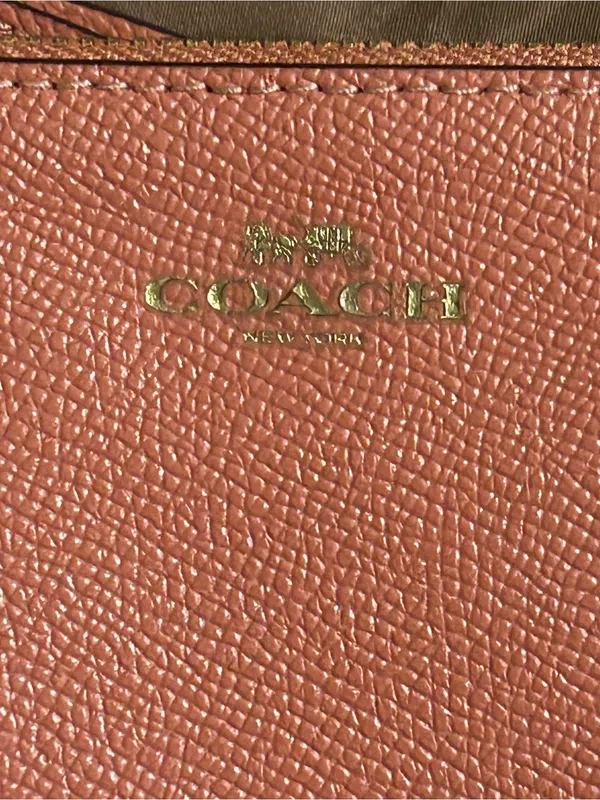 Coach  Pebbled Leather Wristlet with Gold Logo - Image 11