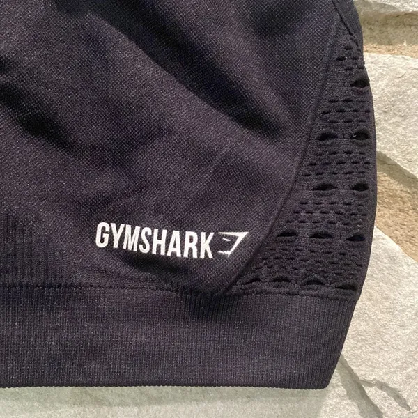 Gymshark Black Strappy Cropped Sport Athletic Top S - Image 6