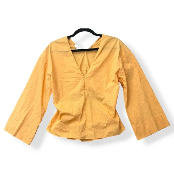 Vince Tangelo Top 100%‎ Cotton Yellow Cut Out Back Scandi Minimalist Womens S - Image 3