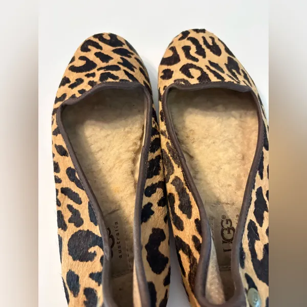 UGG Australia Blyss‎ calf hair Leopard Print Flats size 8 - Image 4