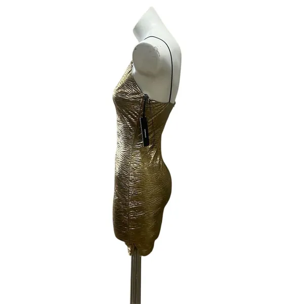 Lulus Gold Bodycon Dress Women's S Sleeveless Party Cocktail Short - Image 7