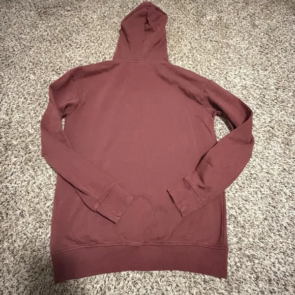 Gymshark Womens XS Pullover Hoodie Cherry Brown Burgundy GLP04431 Logo Fleece - Image 5