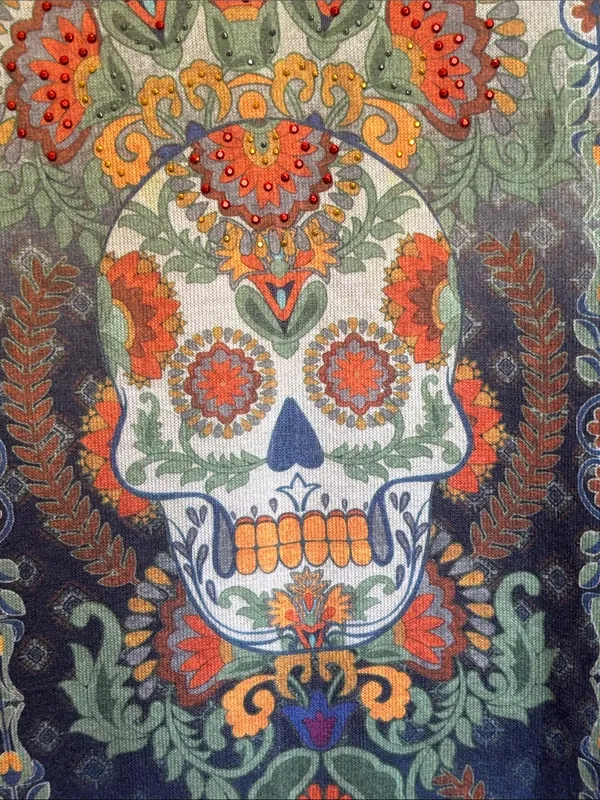 Holiday Traditions Multicolored Ornate Day Of The Dead Sugar Skull Floral Design - Image 5