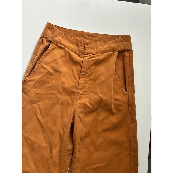 LACAUSA James Trousers Rust Orange Wide Leg Pants LA20192 Size 2 - Image 3