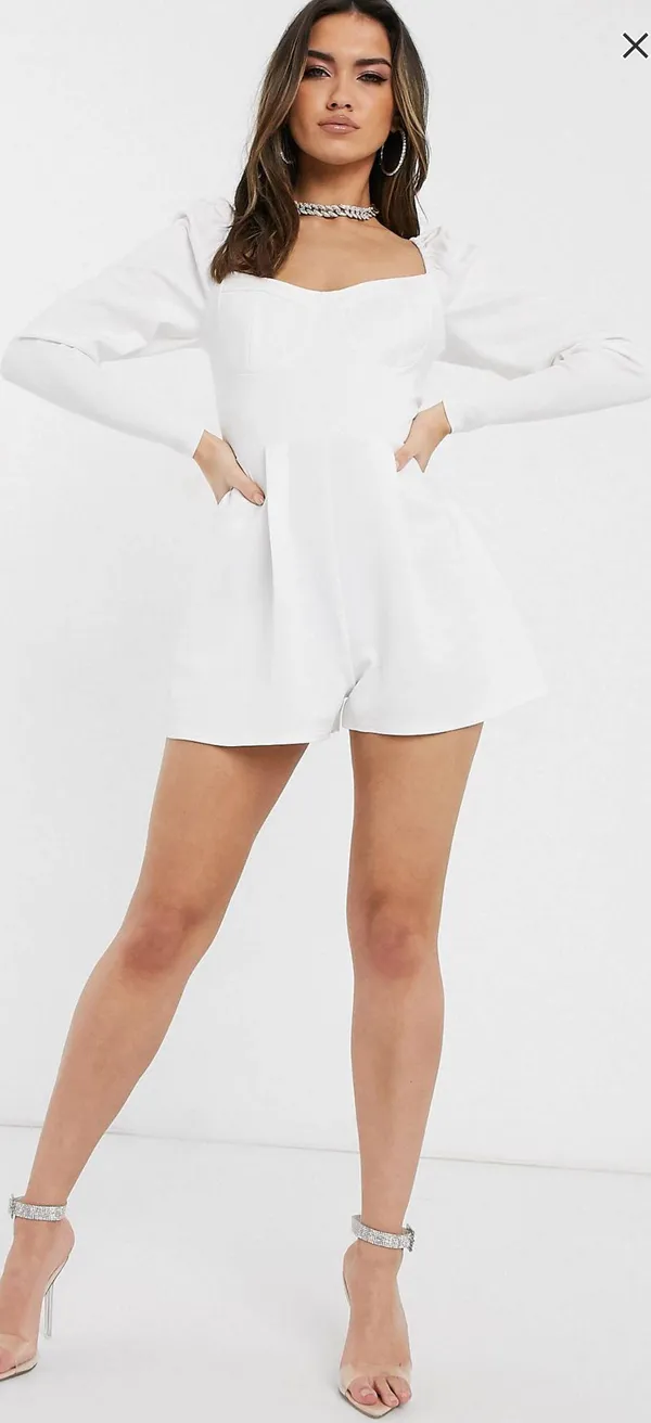 ASOS White LS Romper - Image 4
