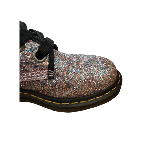 Dr. Martens 1460 Farrah Multi Glitter Combat Boots Pink Blue Silver 7L 38EU - Image 4