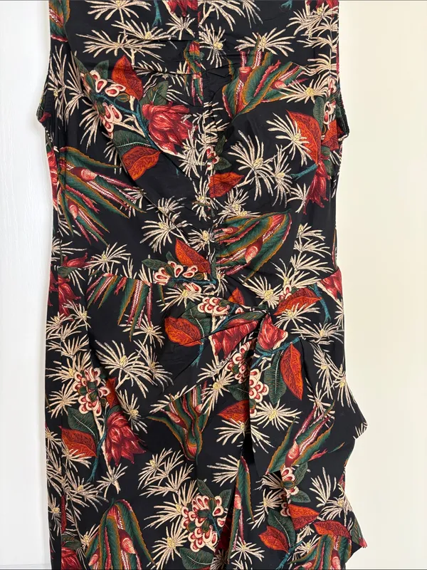Ulla Johnson Edlyn Anthurium Floral Ruched Sleeveless Midi Dress Cotton Sz 6 - Image 4