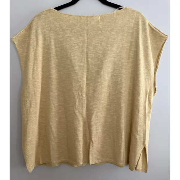 Free People FP Beach Marina Del Sol Sweater Top Golden Yellow Women's Size Large - Image 2