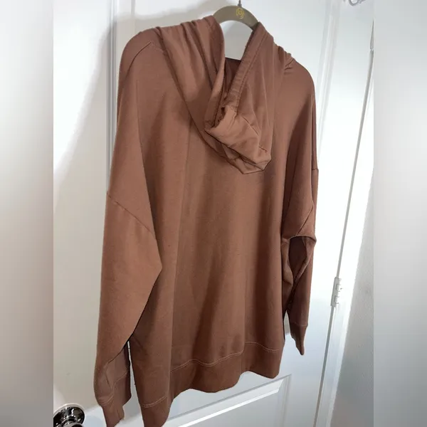 Athletic Works Lined Brown Hoodie Spandex Comfy Drawstring Pocket Unisex Sz XXXL - Image 8