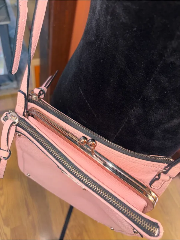 Nine West Light Pink Pebbled Crossbody Bag - Image 5