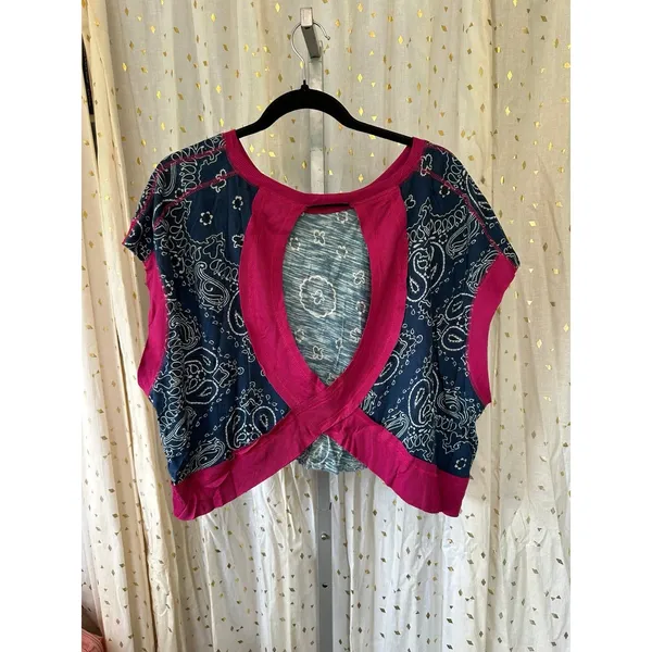 NWT Natural Life Women's 100% Cotton Indigo Bandana Cut It Out Cotton Tee L - Image 6
