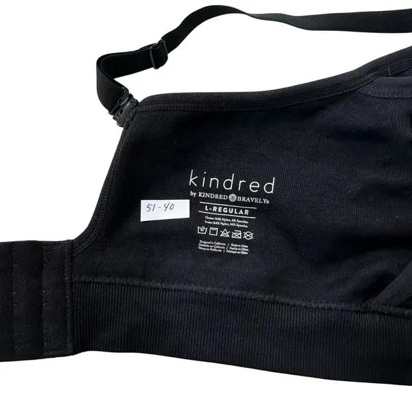 Kindred Bravely Black Nursing Bra w/ Extender Women Size Large | 51-40 - Image 6