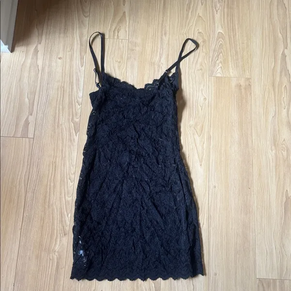 Edikted Black Lace Chemise Slip - Image 3