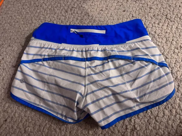 Blue Striped Lululemon Shorts - Image 2