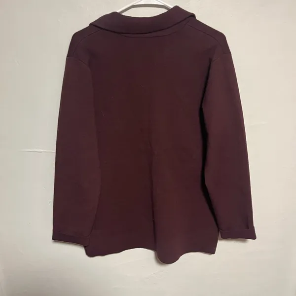 Ann Taylor Deep Burgundy Knit Jacket - Image 4